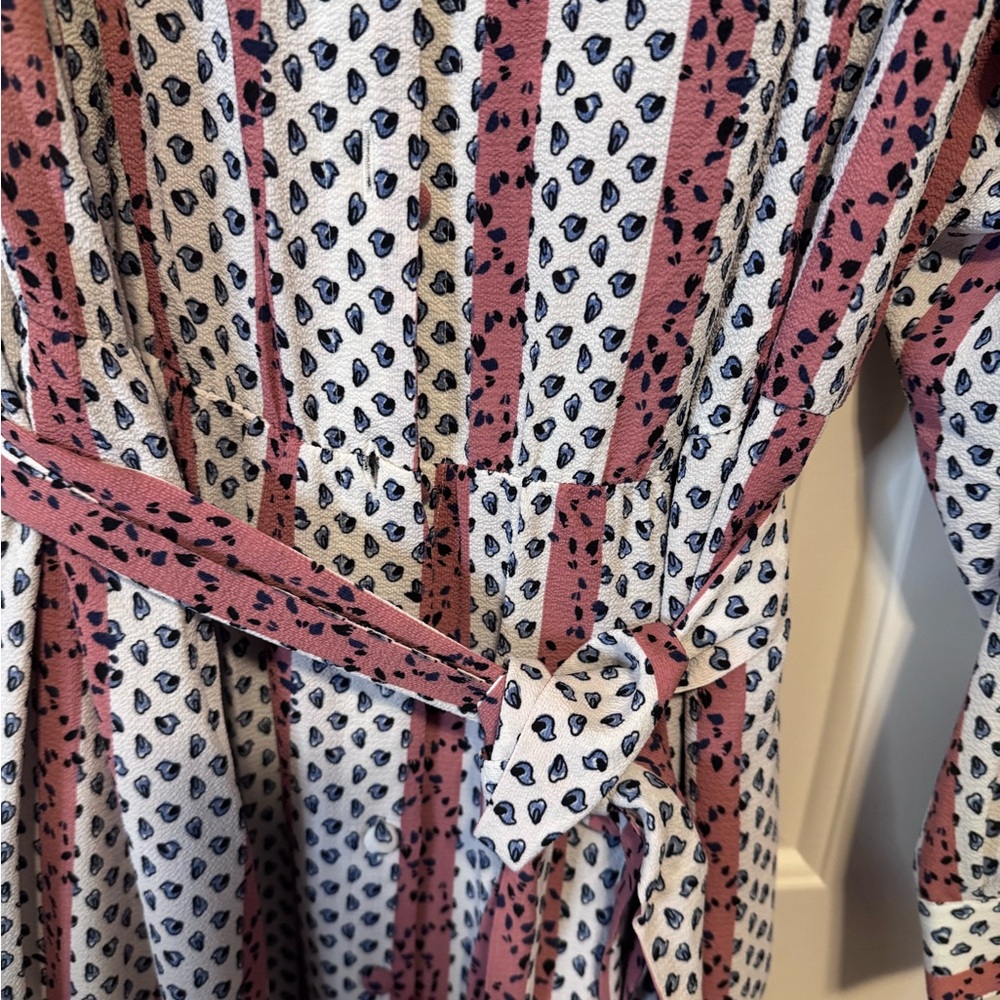 Lane Bryant- Women’s Plus Size Button Front Pink and White Long Sleeve Dress 22W - Picture 11 of 13